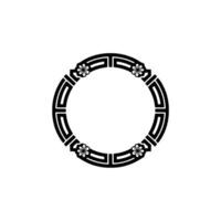 Geometric Floral Circle on White Background. vector