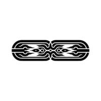 Abstract Black White Geometric Ornament, Minimalist. vector
