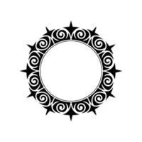 Ornate Black and White Circular Frame. vector