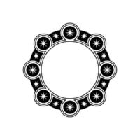 Elegant Starburst Circular Frame Minimalist Black White. vector