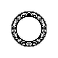 Elegant Black White Circular Ornamental Frame. vector