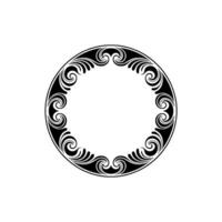 Elegant Black Circle Frame, Art Deco Style, Decorative Border. vector