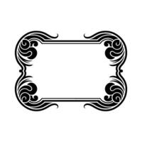 Elegant Black White Decorative Frame with Swirls. vector
