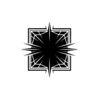 Geometric Black Burst Emblem on White Modern. vector