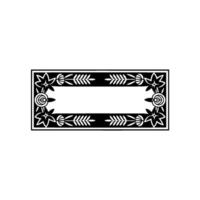 Elegant Floral Border for Labels, Invitations, and Branding. vector