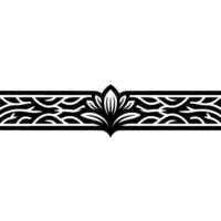 Elegant Floral Border in Black and White, Minimalist Style - ,-.. vector