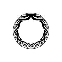 Abstract Circular Pattern, Celtic Knot , Black on White Background. vector