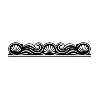 Ornamental Black White Border, Seashell Wave. vector