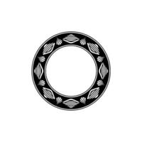 Minimalist Geometric Black and White Circle Frame. vector