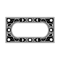 Celestial Rectangular Frame Moon, Stars, Art Deco , Invitation Template. vector