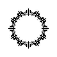 Geometric Black White Circle Frame, Decorative Element. vector