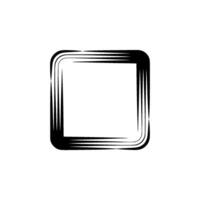 Modern Geometric Frame with Dynamic Brushstrokes on White. vector