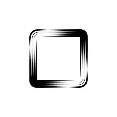 Modern Geometric Frame with Dynamic Brushstrokes on White.
