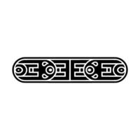 Modern Geometric Border in Black on White. vector
