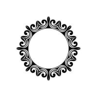 Elegant Black White Circular Ornament Frame. vector