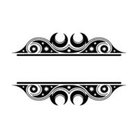 Celestial Ornamental Frame, Illustration in Black and White, Element. vector