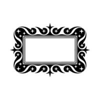 Ornate Black Frame with Stars on White Background - Decorative. vector