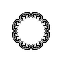 Elegant Black Swirl Frame on White Background. vector