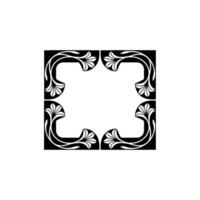 Elegant Art Nouveau Frame in Black and White on a Neutral Backdrop. vector