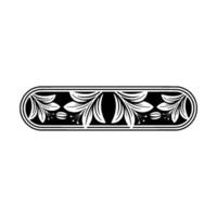 Elegant Floral Border in Black and White on a Gradient. vector