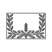 Elegant Black Leaf Frame with Space for Text. vector