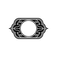 Ornamental Frame Black and White Decorative Element. vector