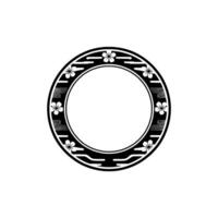 Japanese Circle with Sakura Blossom Motif. vector
