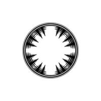 Minimalist Geometric Circular Pattern in Black White. vector