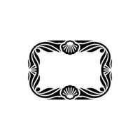 Elegant Black and White Seashell Frame - Decorative Border. vector
