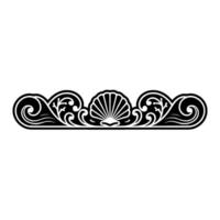 Elegant Shell and Wave Border Black and White Decorative. vector