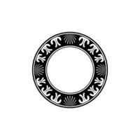 Elegant Circular Frame in Black and White, Minimalist Style. vector