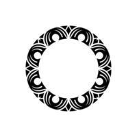 Ornate Black Circular Frame on White Geometric, Decorative. vector