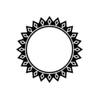 Black White Geometric Sunburst Frame, Minimalist Element. vector