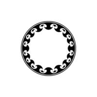Elegant Black and White Circular Decorative Frame on Pale Background. vector