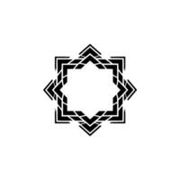Geometric Star Frame, Black White, Minimalist Element. vector