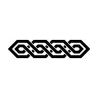 Geometric Interlocking Pattern Black White Abstract. vector
