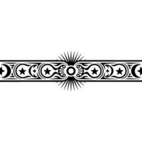 Ornate Geometric Border Black and White Decorative Element. vector