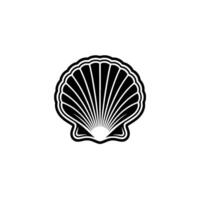 Black and White Shell Minimalist for Coastal Branding. vector