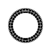 Abstract Black Tile Ring on White Background - Geometric. vector