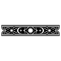 Celestial Ornament Border Stars, Moons, Decorative Element. vector
