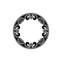 Elegant Black White Decorative Circle Frame, Element. vector