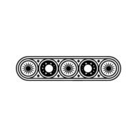 Ornamental Celestial Sun and Star Motif, Decorative Border Element. vector