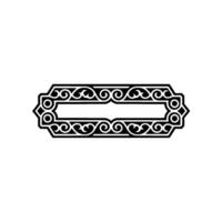Decorative Black White Frame with Swirls Scrollwork. vector