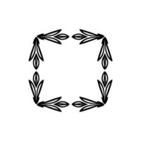 Decorative Black Leaf Frame on Gradated Background. vector