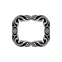Art Nouveau Black Frame on Cream Background. vector