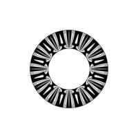 Geometric Black and White Circular Ornament, Decorative Element. vector