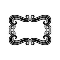 Elegant Art Nouveau Rectangular Frame, Black on White, Decorative Element. vector