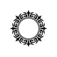 Elegant Decorative Circular Frame - Black on White. vector