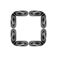 Abstract Black and White Decorative Frame with Organic Flow. vector