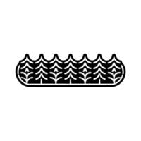 Stylized Forest Black and White Trees in a Row. vector